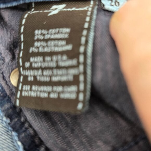 7 For All Mankind Bootcut Jeans Size 26 Women's Blue‎ Denim Stone Washed - Picture 5 of 8